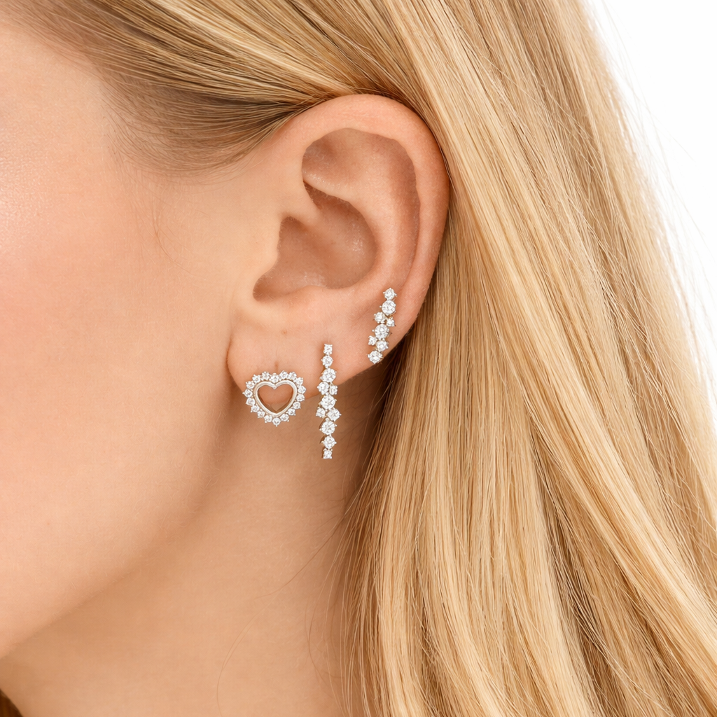 Orecchini pavé oro o argento